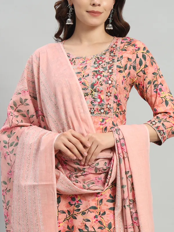 Pink_Floral_Print_Kurta,_Patiala_&_Dupatta_Set_For_Women