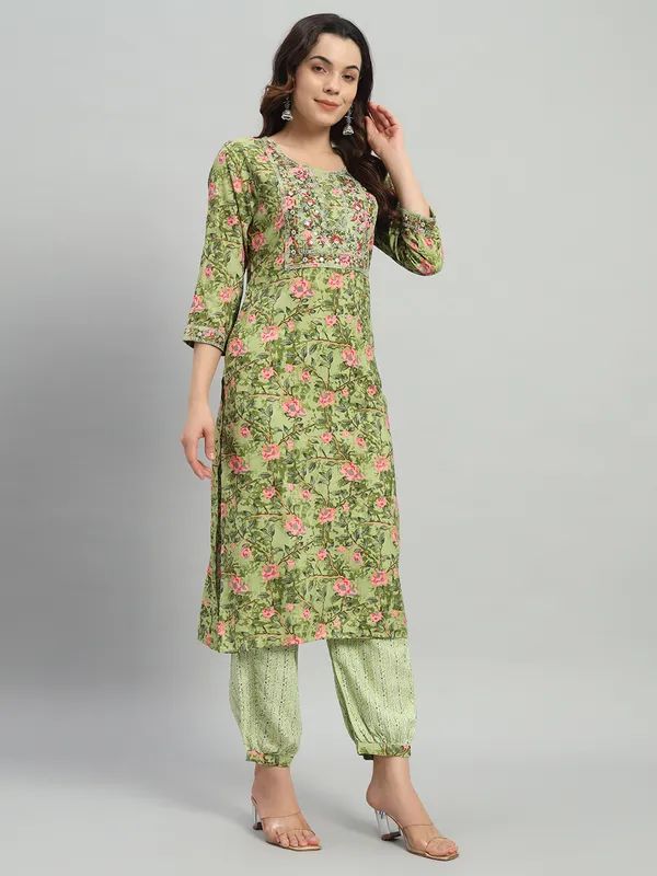 Green_Floral_Print_Kurta,_Patiala_&_Dupatta_Set_For_Women