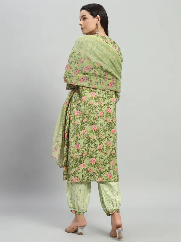 Green_Floral_Print_Kurta,_Patiala_&_Dupatta_Set_For_Women