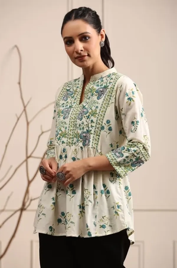 White_Floral_Print_Cotton_Blend_Straight_Kurta__For_Women