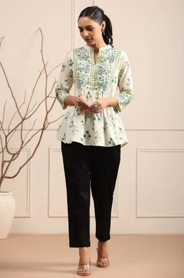 White_Floral_Print_Cotton_Blend_Straight_Kurta__For_Women