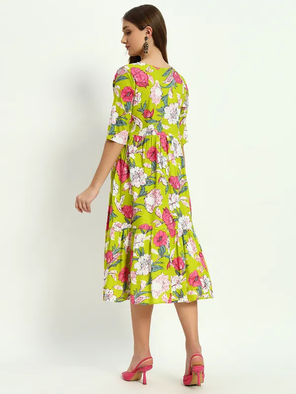 Green_Printed_Viscose_Rayon_Flared_Kurta_For_Women