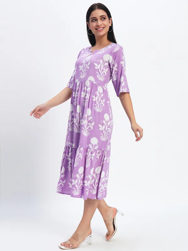 Purple_Printed_Viscose_Rayon_Flared_Kurta_For_Women