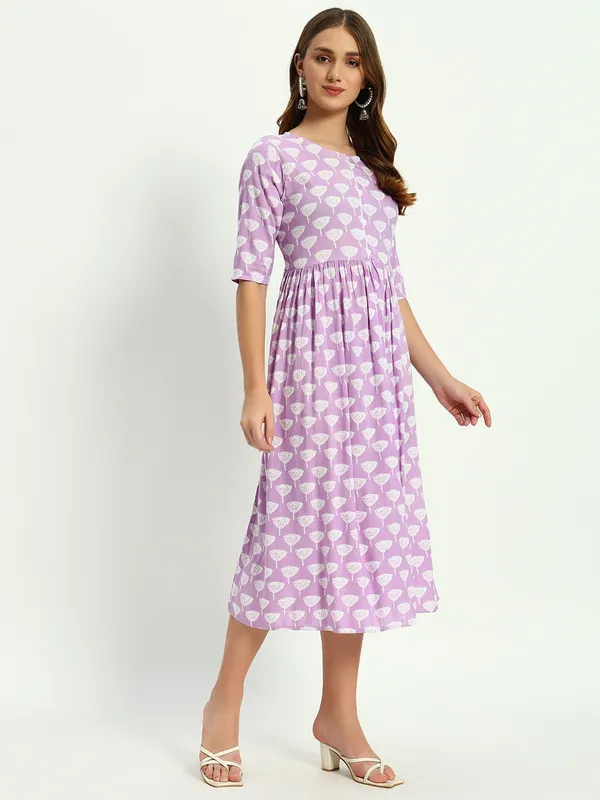 Purple_Printed_Viscose_Rayon_Flared_Kurta_For_Women