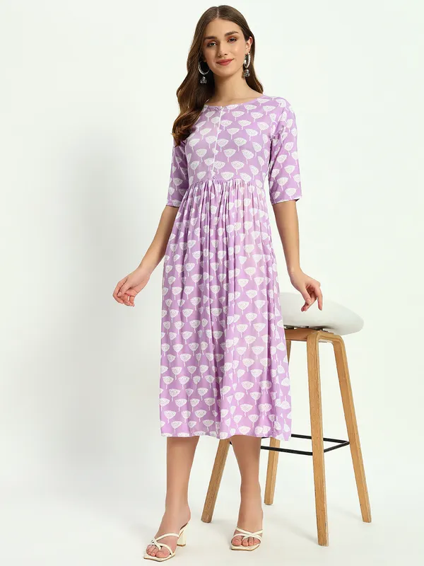 Purple_Printed_Viscose_Rayon_Flared_Kurta_For_Women