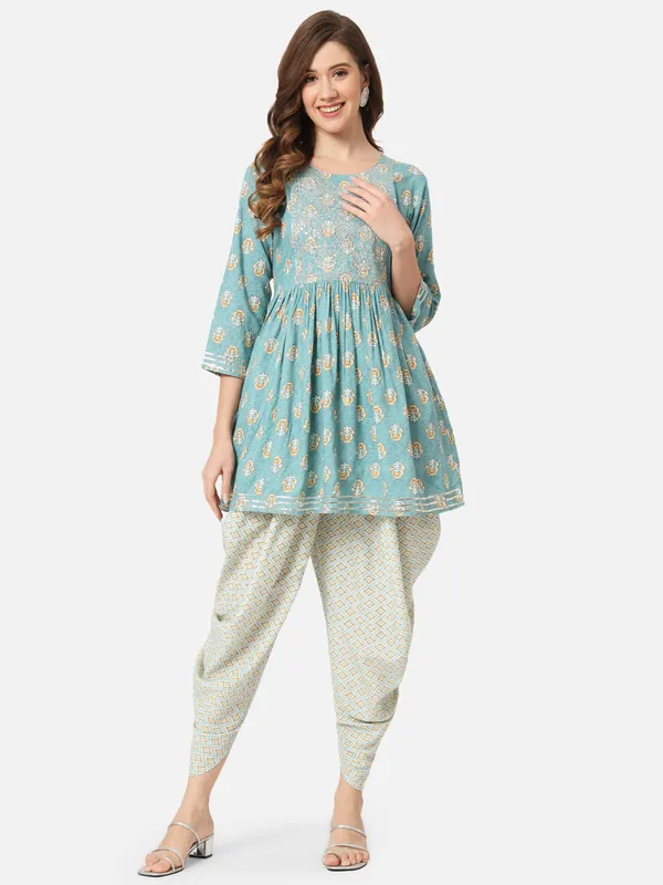 Pink_Viscose_Rayon_Kurta_Dhoti_Pant_Set_For_Women