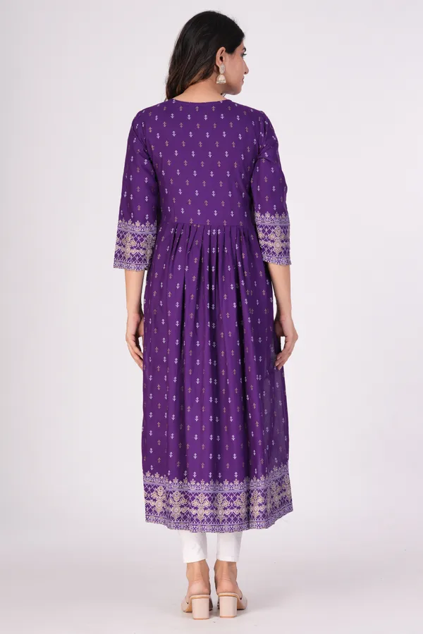 Voilet_Printed_Ethnic_Dress_Kurta_For_Women