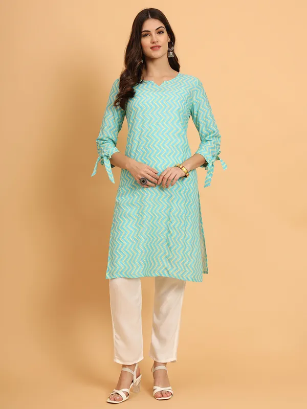 Green_Lehariya_Kurta_Pant_Set_For_Women