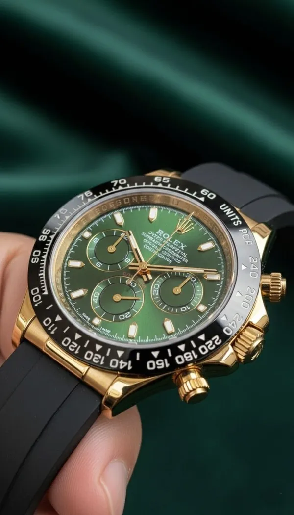 Gold_Green_Chronograph_Daytona_2025_Edition_Watch_For_Men