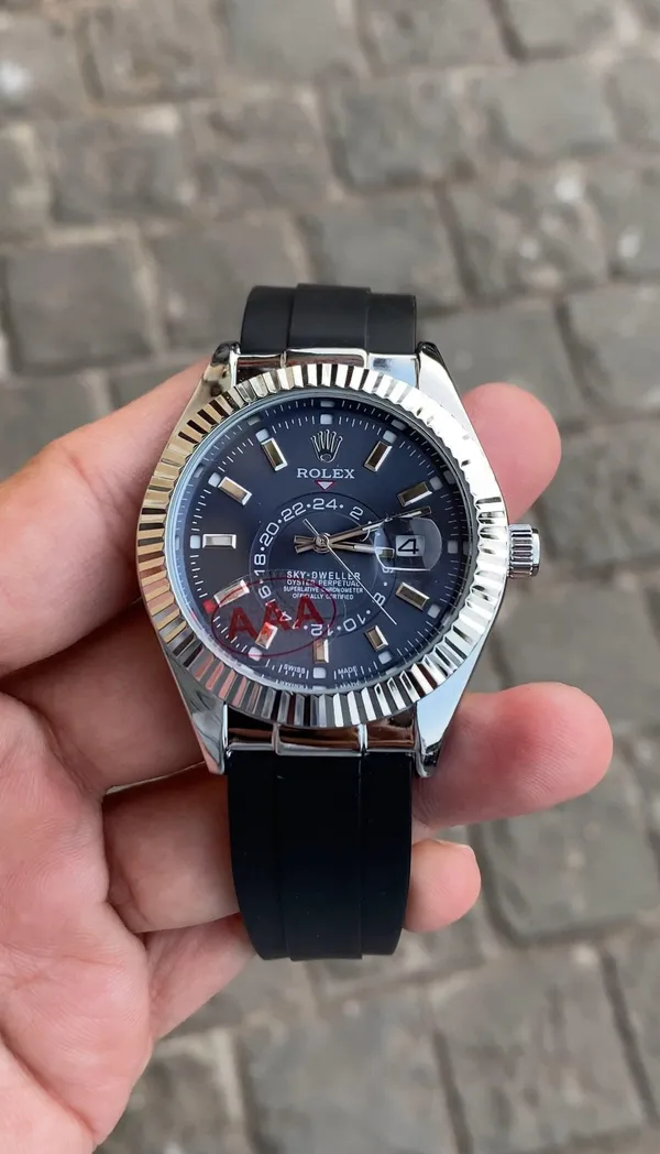 Role_x_Silver_Blue_New_Precious_sky_Watch_For_Men