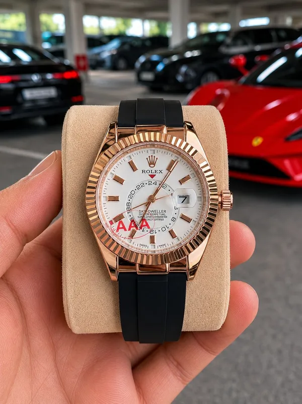 Role_x_Rose_Gold_White_New_Precious_sky_Watch_For_Men