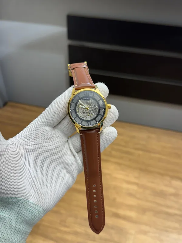 Brown_Green_Leather_Automatic_Foss_il_Watch_For_Men