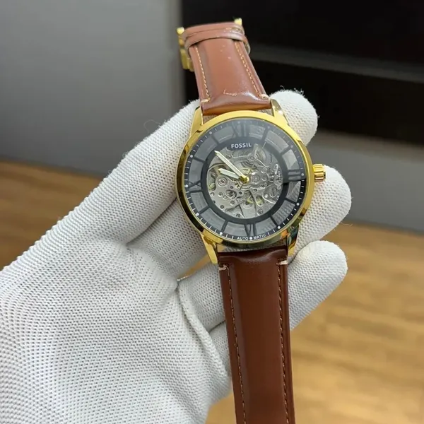 Brown_Green_Leather_Automatic_Foss_il_Watch_For_Men