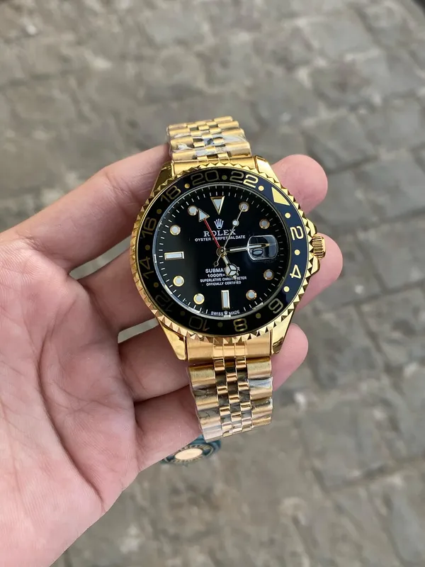 Gold_Black_GMT_Stainless_Steel_Premium_Watch_For_Men