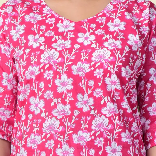 Pink_Cotton_Premium_Kurti_With_Pant_Set_For_Women