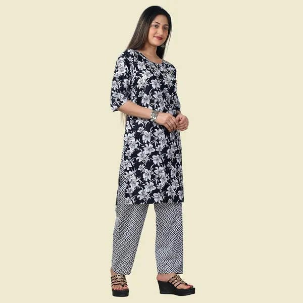 Black_Cotton_Premium_Kurti_With_Pant_Set_For_Women