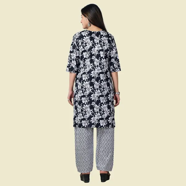 Black_Cotton_Premium_Kurti_With_Pant_Set_For_Women