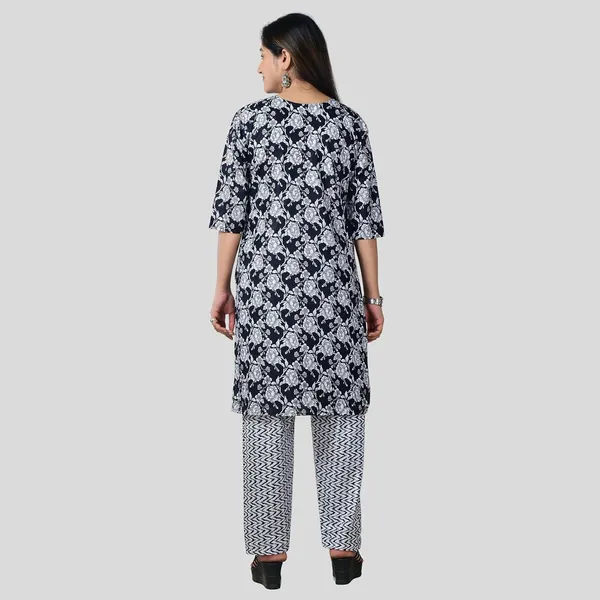 Black_And_White_Cotton_Premium_Kurti_With_Pant_Set_For_Women