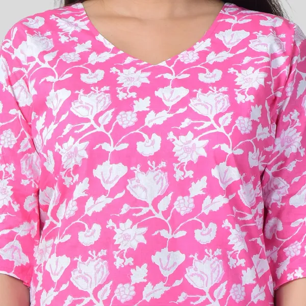 Pink_Cotton_Premium_Kurti_With_Pant_Set_For_Women