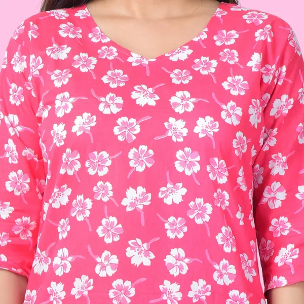 Pink_Cotton_Premium_Kurti_With_Pant_Set_For_Women