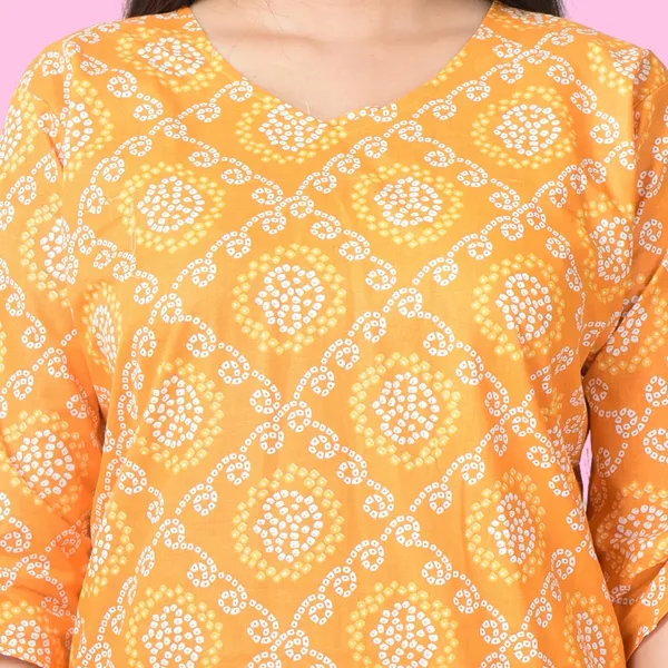 Orange_Cotton_Premium_Kurti_With_Pant_Set_For_Women