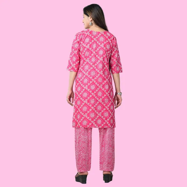 Pink_Cotton_Premium_Kurti_With_Pant_Set_For_Women