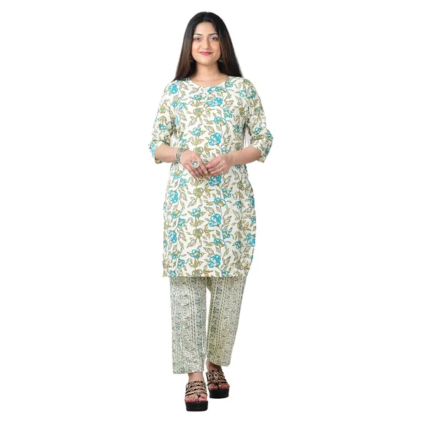 Multicolor_Cotton_Premium_Kurti_With_Pant_Set_For_Women