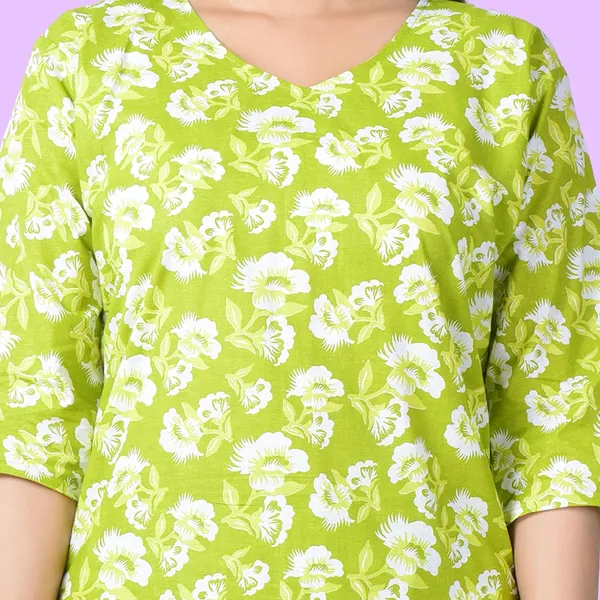 Green_Cotton_Premium_Kurti_With_Pant_Set_For_Women