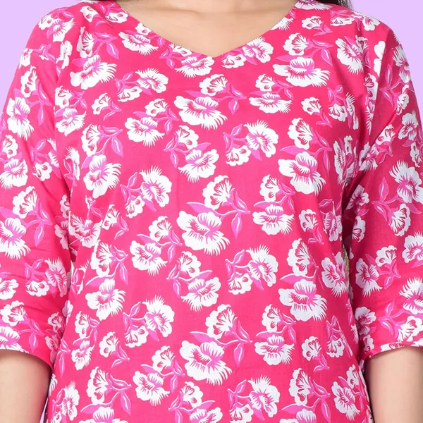 Pink_Cotton_Premium_Kurti_With_Pant_Set_For_Women