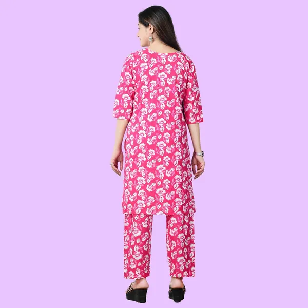 Pink_Cotton_Premium_Kurti_With_Pant_Set_For_Women