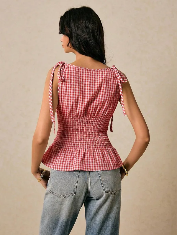 Red_Polyester_Cotton_Shoulder_Tie_Up_Top_For_Women
