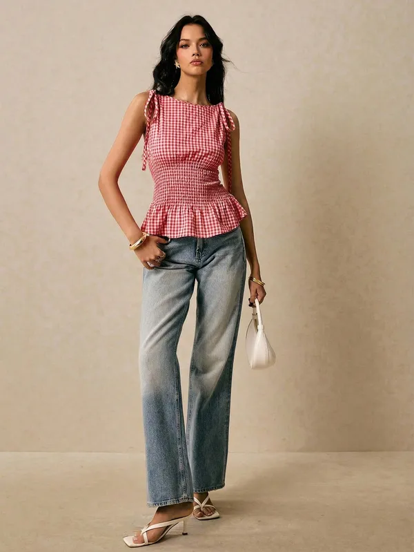 Red_Polyester_Cotton_Shoulder_Tie_Up_Top_For_Women