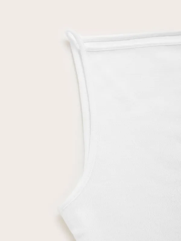 White_Cotton_Blend_Square_Neck_Top_For_Women