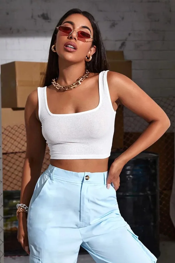 White_Cotton_Blend_Top_For_Women