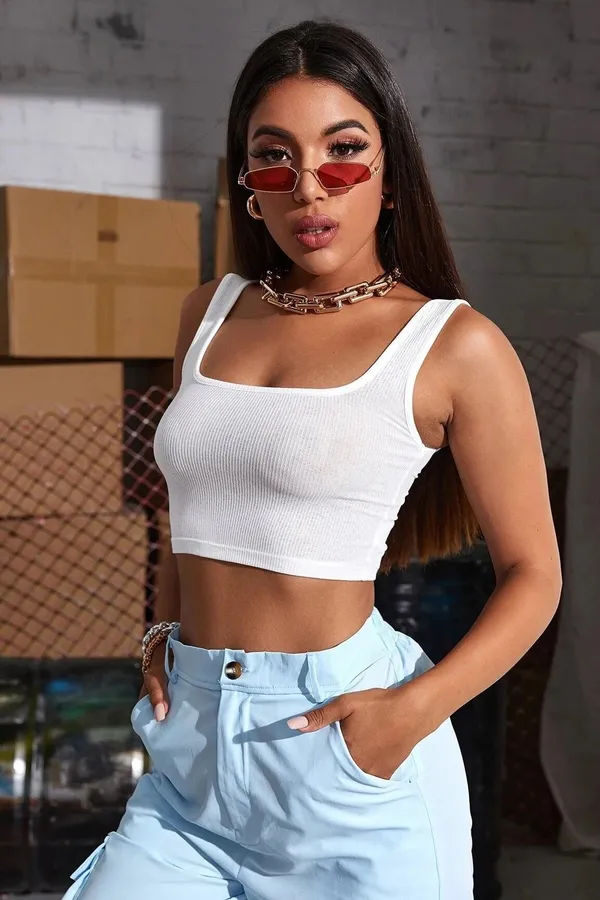 White_Cotton_Blend_Top_For_Women