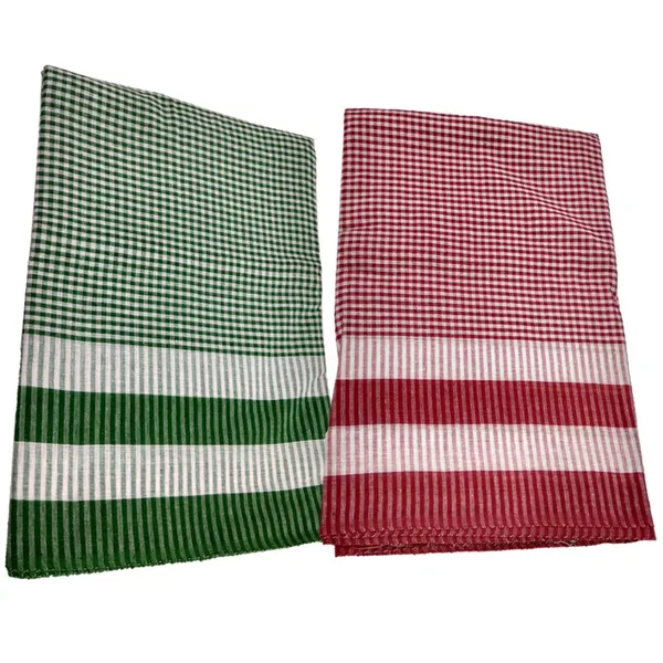 Shahji_Creation_Gamcha_Cotton_Towel_Gamosa_of_Bengal_100%_Cotton_Red_Check_Pattern_for_Men,_Women,Baby_Skin_Friendly_Shrink_Proof_(1,_Red_&_Green)