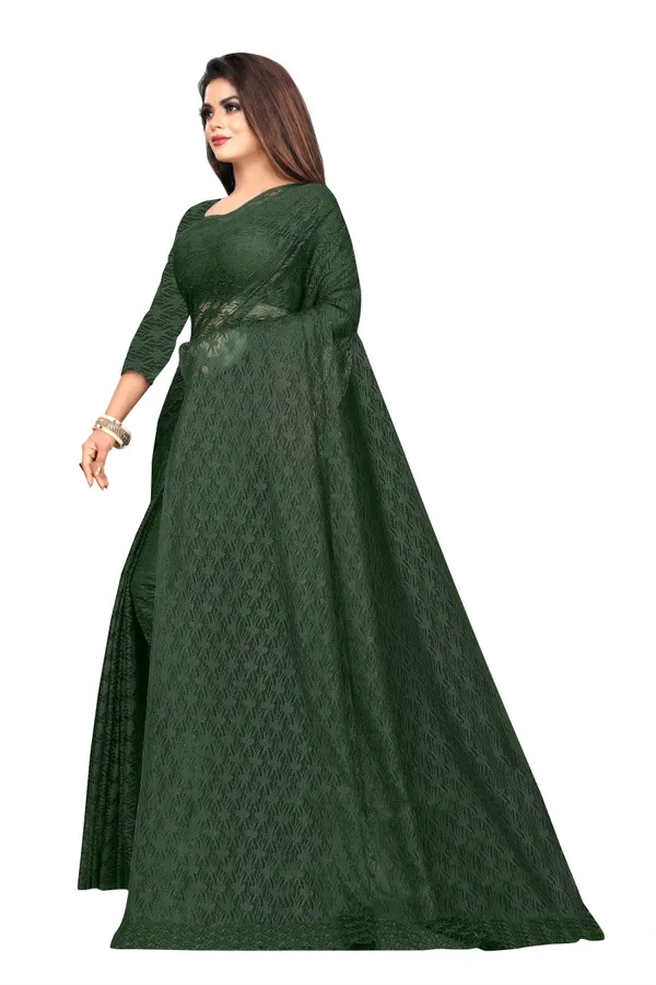 Embroidered_Lucknow_Chikankari_Net_Saree_(Green)