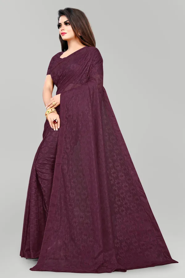 Printed_Bollywood_Net_Saree_(Maroon)