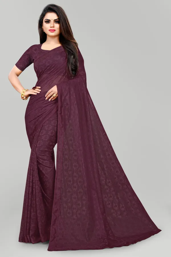 Printed_Bollywood_Net_Saree_(Maroon)
