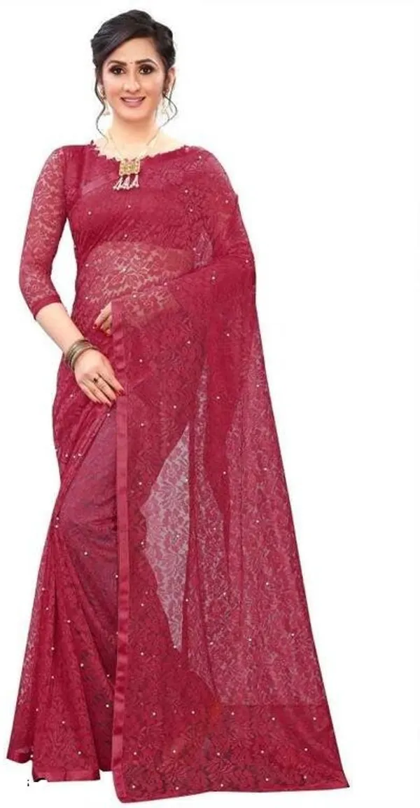 Self_Design_Daily_Wear_Net_Saree_(Maroon)