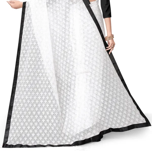Solid/Plain_Bollywood_Net_Saree_(White)