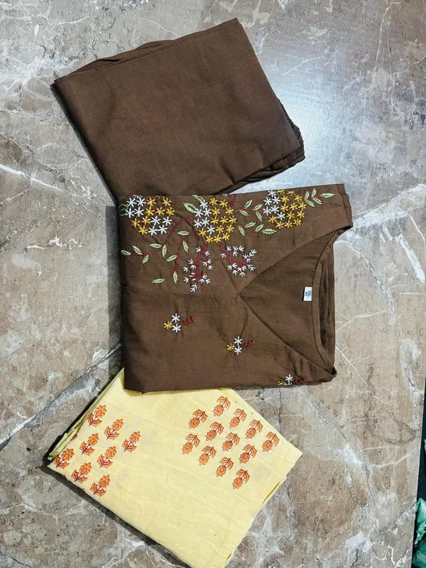 Mehendi_Green_Cotton_Premium_Kurta_Pant_Dupatta_Set_For_Women