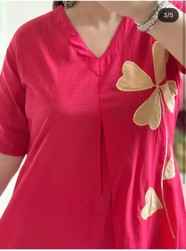Pink_Cotton_Premium_Kurti_Set_For_Women