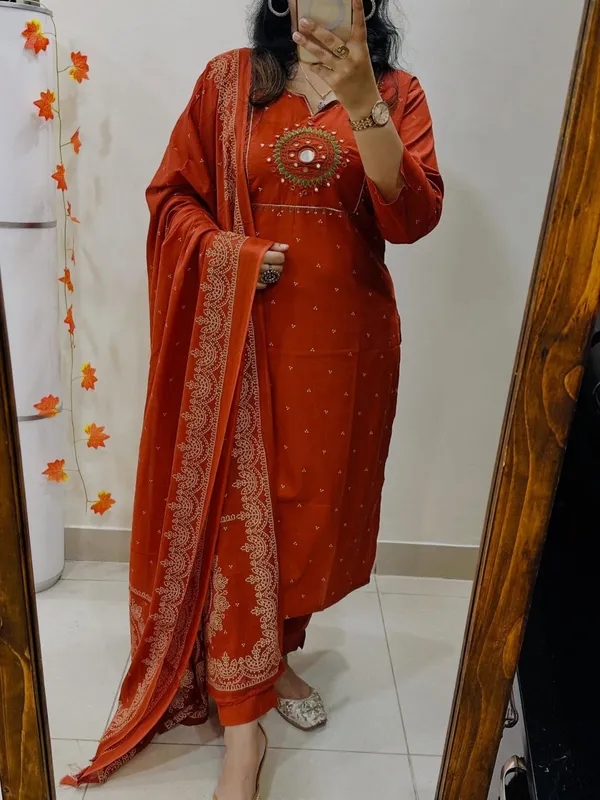 Orange_Printed_Cotton_Suit_for_Women