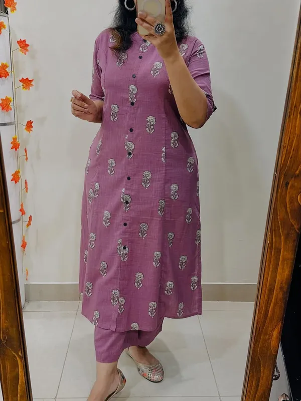 Floral_Cotton_Co-ord_Set_A-line_Kurti_with_Ankle-Length_Palazzo_Pant