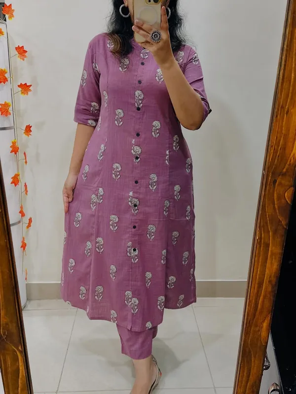 Floral_Cotton_Co-ord_Set_A-line_Kurti_with_Ankle-Length_Palazzo_Pant
