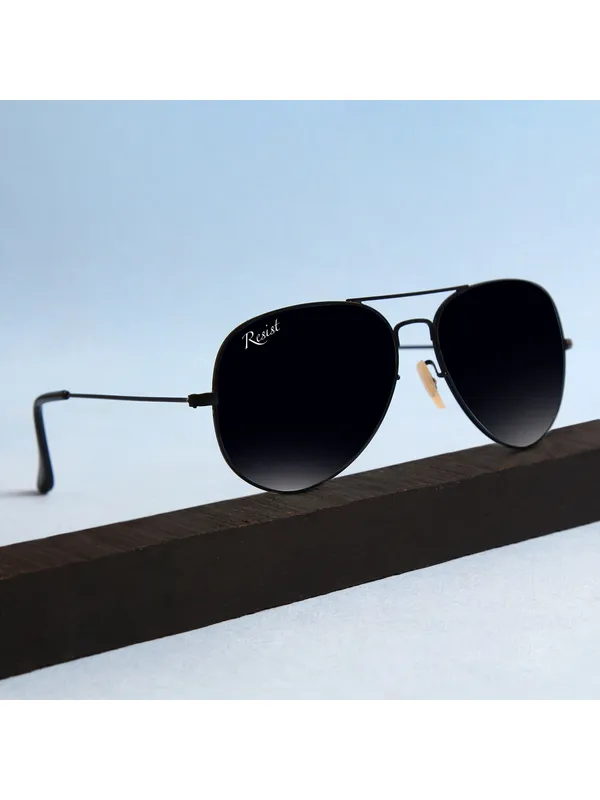 UV_Protected_Black_Aviator_Sunglasses_For_Men_&_Women