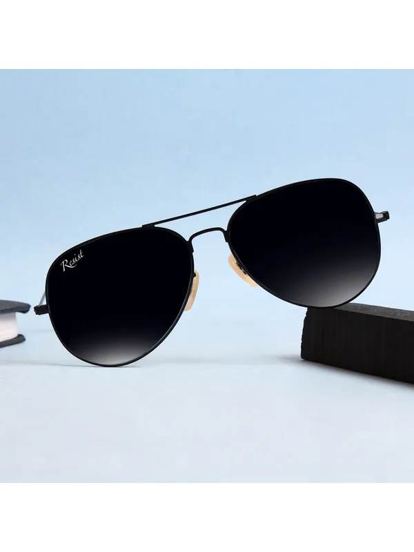 UV_Protected_Black_Aviator_Sunglasses_For_Men_&_Women