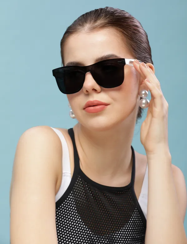 Resist Eyewear Polarised And UV Protected White Black Wayfarer Sunglasses  For Men Women Price in India Buy Resist Eyewear Polarised And UV