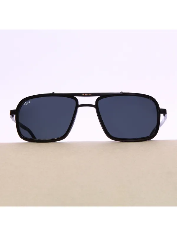 UV_Protected_Black_Rectangular_Sunglasses_For_Men_&_Women